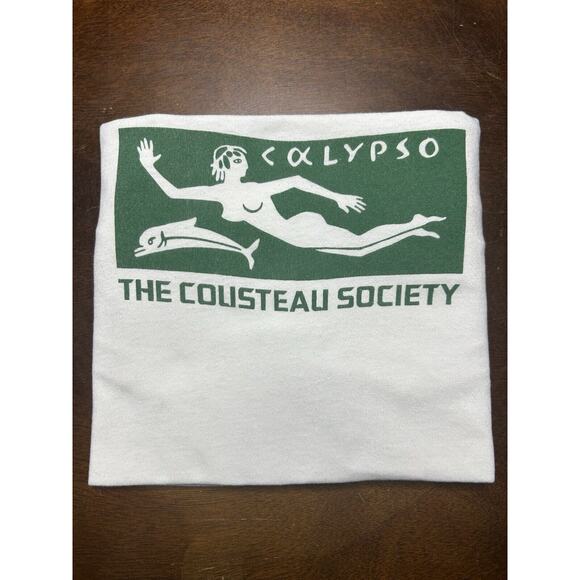 VTG 90s Calypso The Jacques Cousteau Society Short Sleeve T Shirt (Size L) RARE - Picture 10 of 12